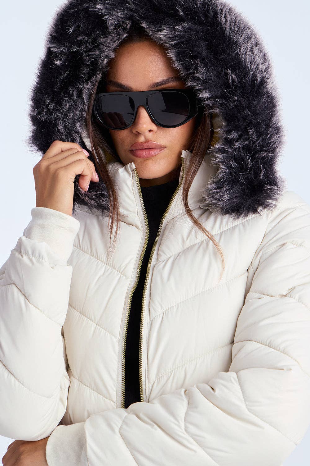 5besties inc - Vente Doudoune – femme - Doudoune longue à capuche5