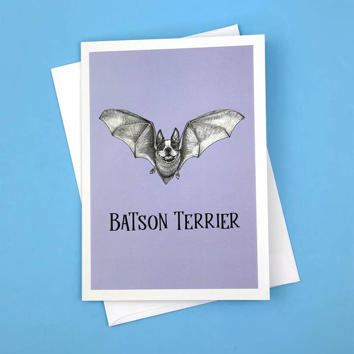 Batson Terrier 5x7" Greeting Card for wholesale by Whatif Creations