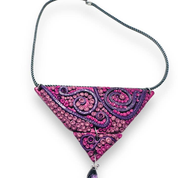 Octopus Purple Statement Necklace for wholesale by Janine’s Jewelry Design