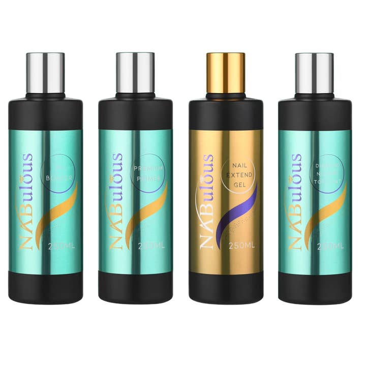 ENGROS | Neglesalon Bulk | Stor 250 ml genopfyldningsflaskepakke | pH Bonder | Primer | Extend Gel | Topcoat for engroshandel hos NABulous