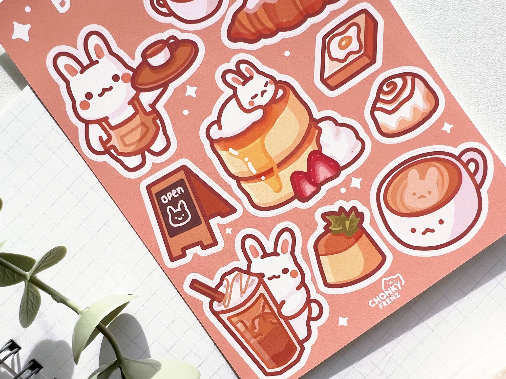 Chonky Frenz - Wholesale Sticker - Bunny Cafe Sticker Sheet1