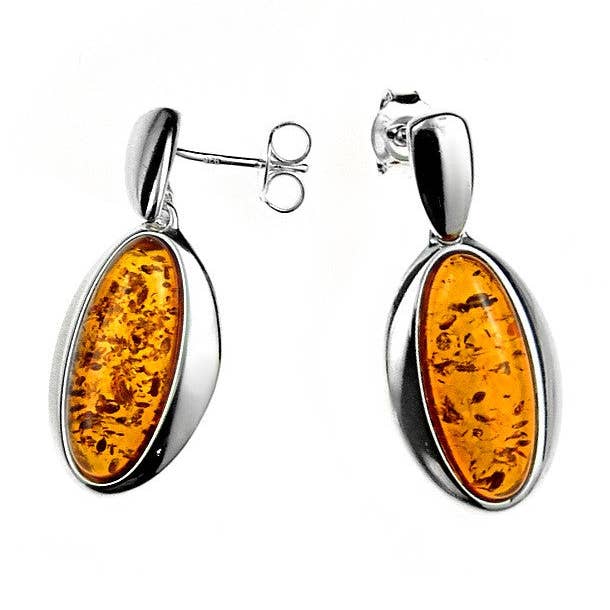 Cognac Baltic Amber örhängen för wholesale av Amber House