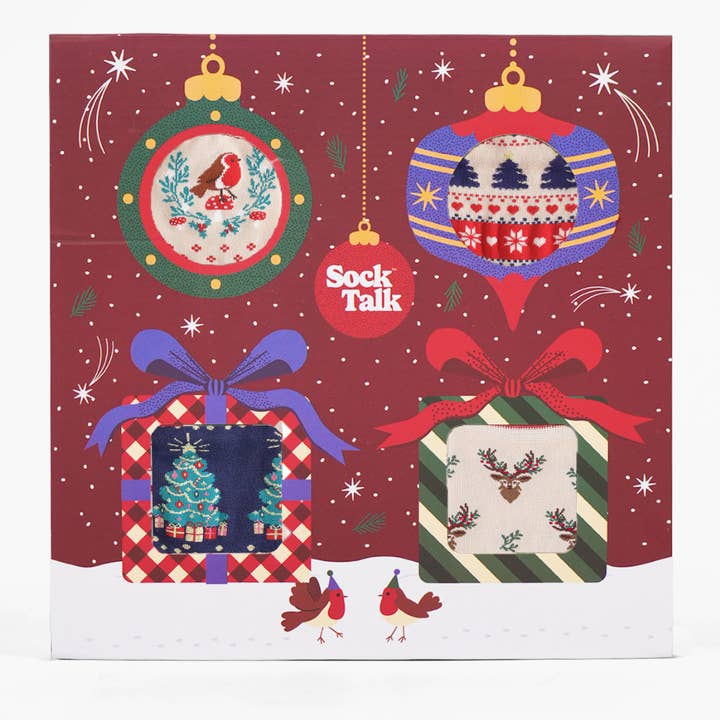 Damstrumpor i bambu ankelstrumpor Festlig present Klassisk jul för wholesale av Sock Talk