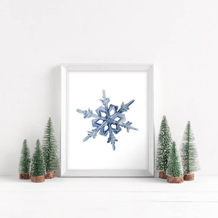 Snowflake Print for wholesale by Jennie Kilcup Watercolors