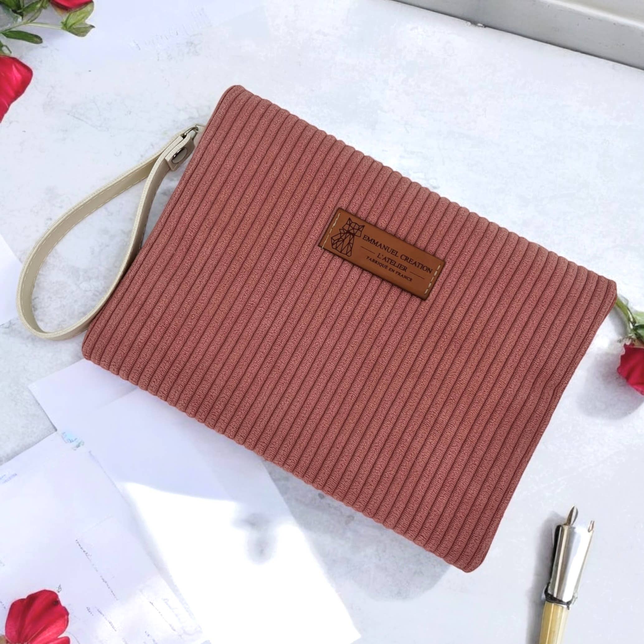 Emmanuel Création – wholesale Påse - Dam – Pochette M i rosa manchester2