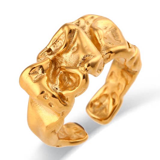 Guldklump Statement Ring i 18K Guld Vermeil for engroshandel hos NALU