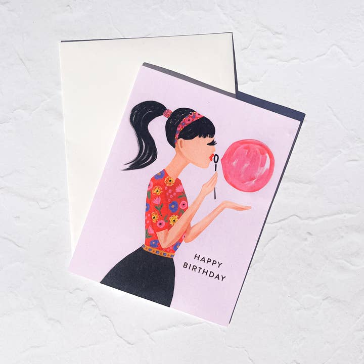 Carte de vœux Ballon de souhaits et bonheur d'anniversaire pour la vente par Michio Aluna
