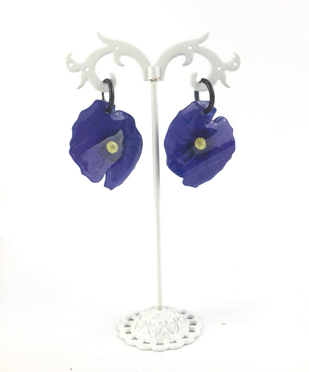 Pipapaper – wholesale Hängande örhängen – blomma örhängen blå tanke ring2