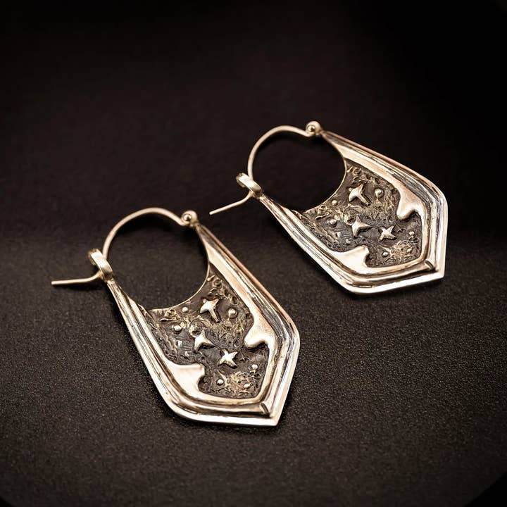 Brincos Asters Portal - Prata de 1ª Lei por atacado de Skolland Jewelry