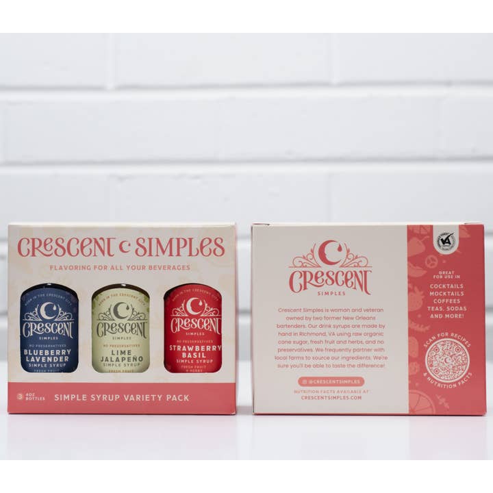 Crescent Simples - Wholesale Cocktail Mix/Syrup - Simple Syrup 3-Pack Gift Box1