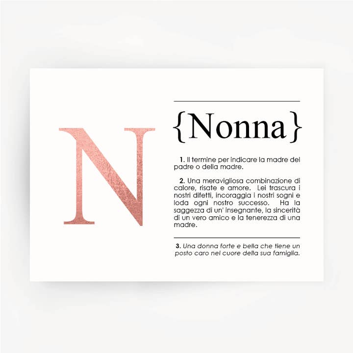 The Artisan Gift Co. - Wholesale Art print - Italian Definition Art Print NONNA1