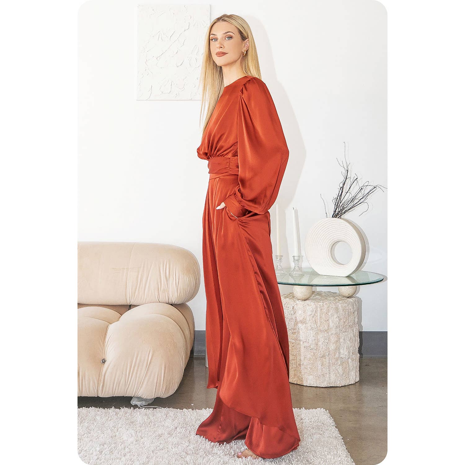 Strut & Bolt – Engroshandel Bukser - Dame – Overlay Satin Bukser Med Brede Ben11