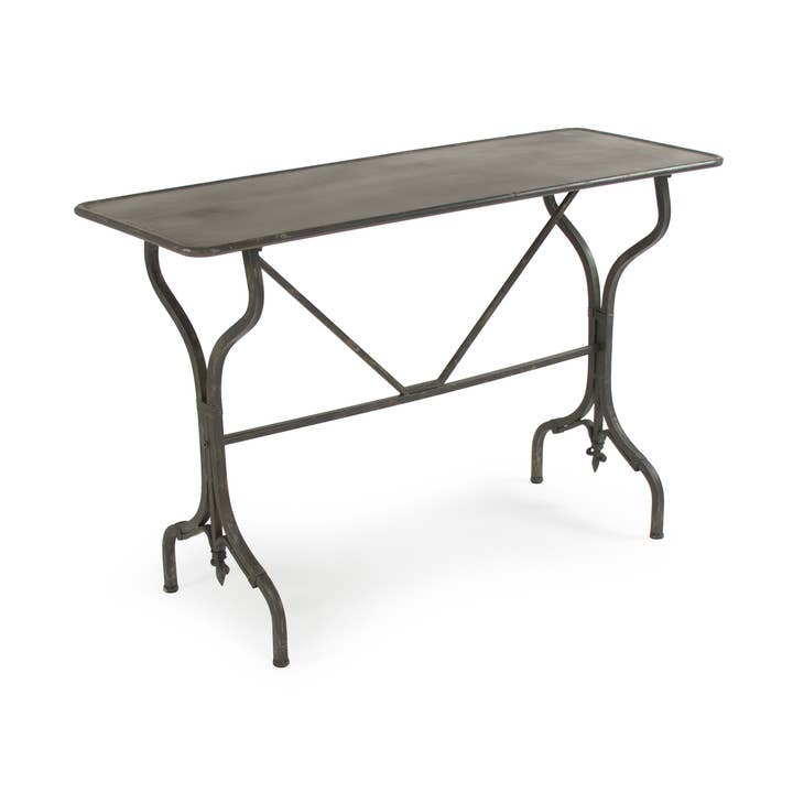Distressed Dark Grey Iron Wall Table for wholesale on Faire0