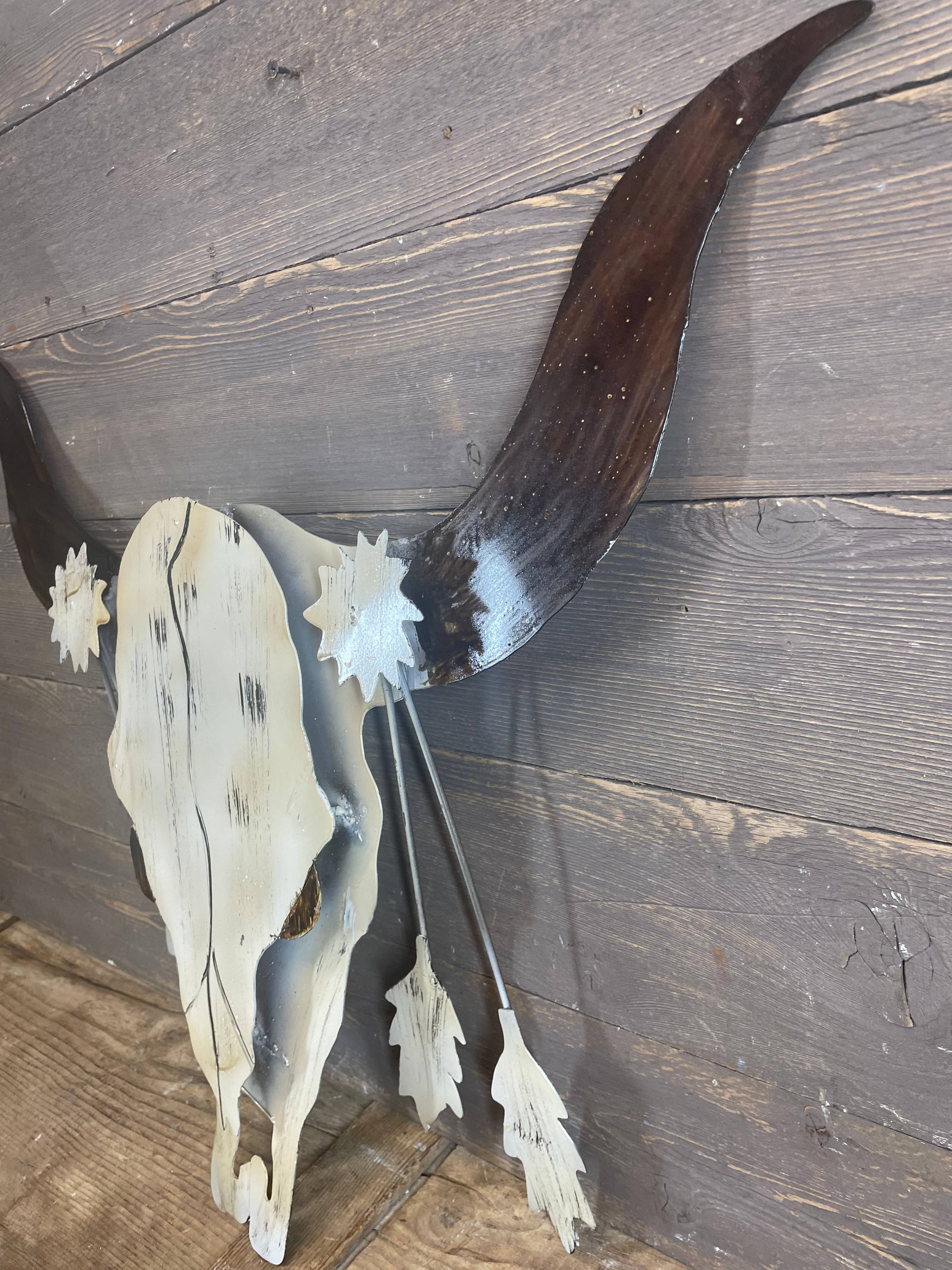 My Amigos Imports - Wholesale Wall Accent - Longhorn Metal Skull-Rustic-Western-Wall-24x26 inches2