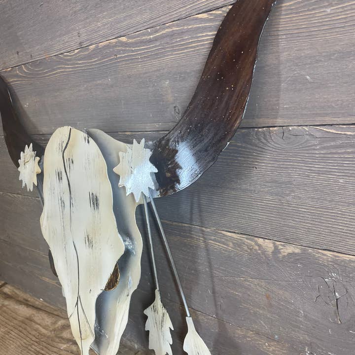 My Amigos Imports - Wholesale Wall Accent - Longhorn Metal Skull-Rustic-Western-Wall-24x26 inches2