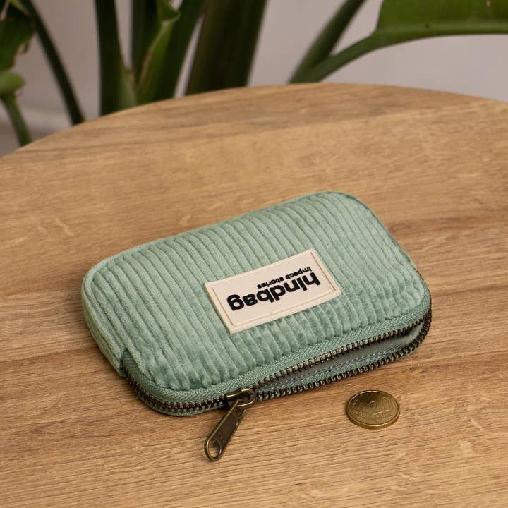 Hindbag - Wholesale Coin Purse - Women's - Lili Velours Water Green Wallet0