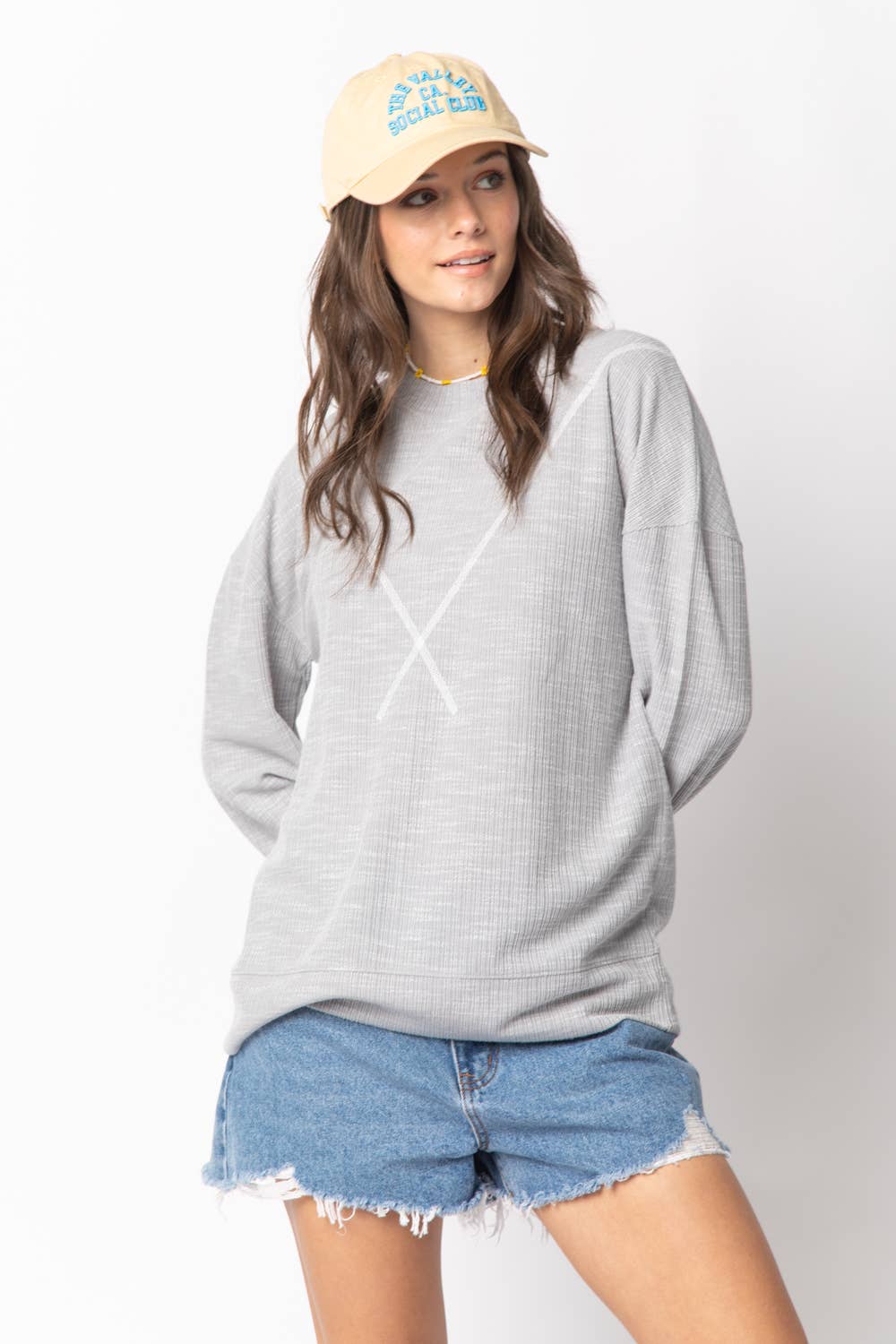 VERY J - Vente Haut en maille – femme - NT10897 Top en tricot côtelé au point en V18