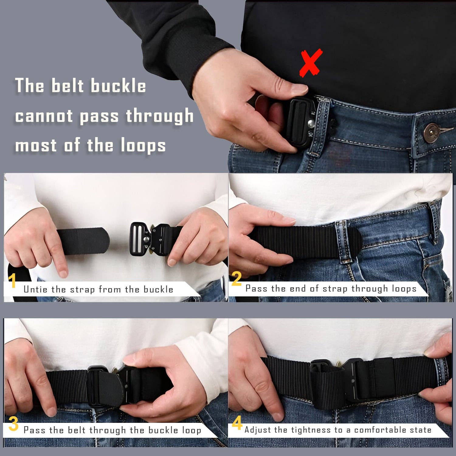 Ledsone - Wholesale Belt - Men's - Fabric Trim Men's Belt Adjustable Buckle Fit for Men Dress ~533714