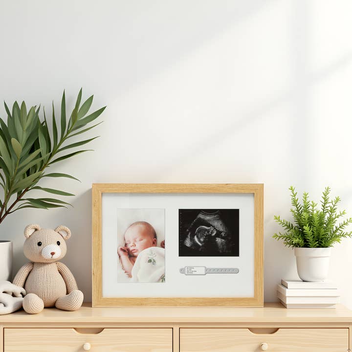 Kate & Milo - Wholesale Picture Frame - Kids & Baby - Hospital ID Bracelet & Sonogram Frame, Natural2