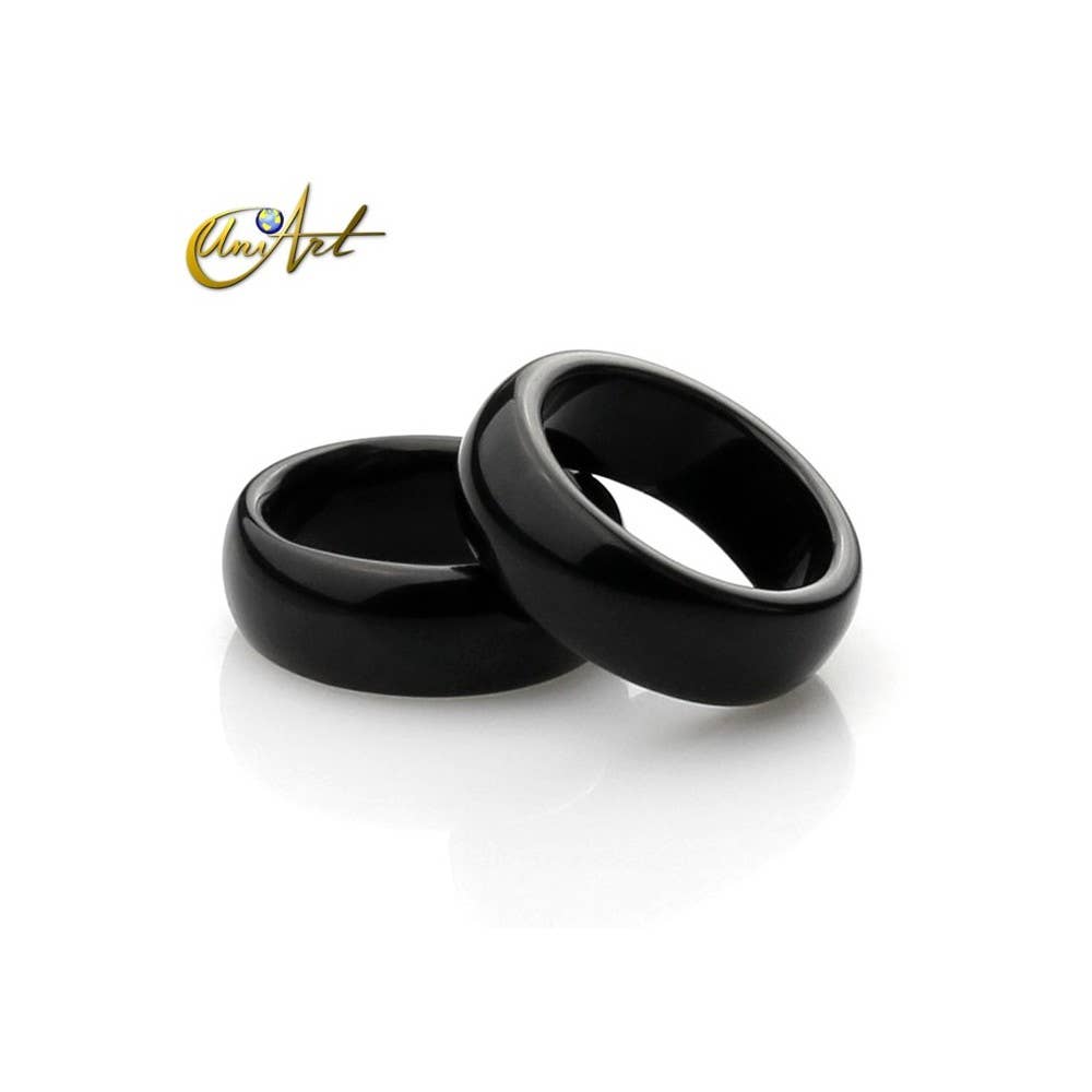 UniArt - Wholesale Band/Stacked Ring - Wide Onyx Ring