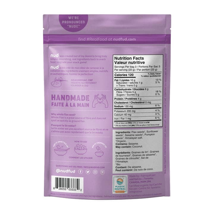 nud fud Inc. - Wholesale Crackers - Keto Simple Seed Flax Crackers