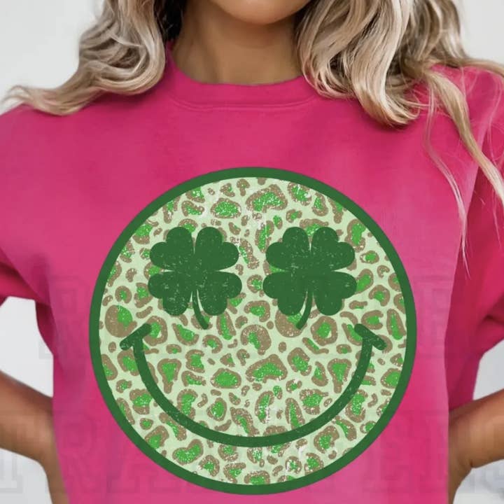 Green Smiley DTF Transfer for wholesale by Pink Flamingo Boutique