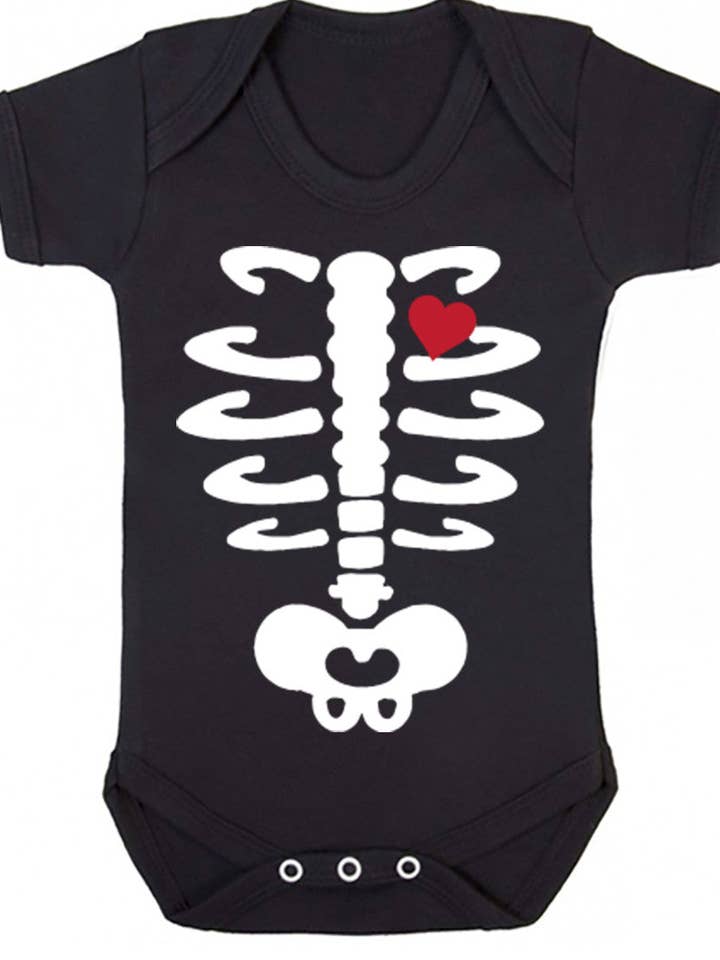 Skeleton Costume Baby Vest K0347 for wholesale by Illustrated Identity
