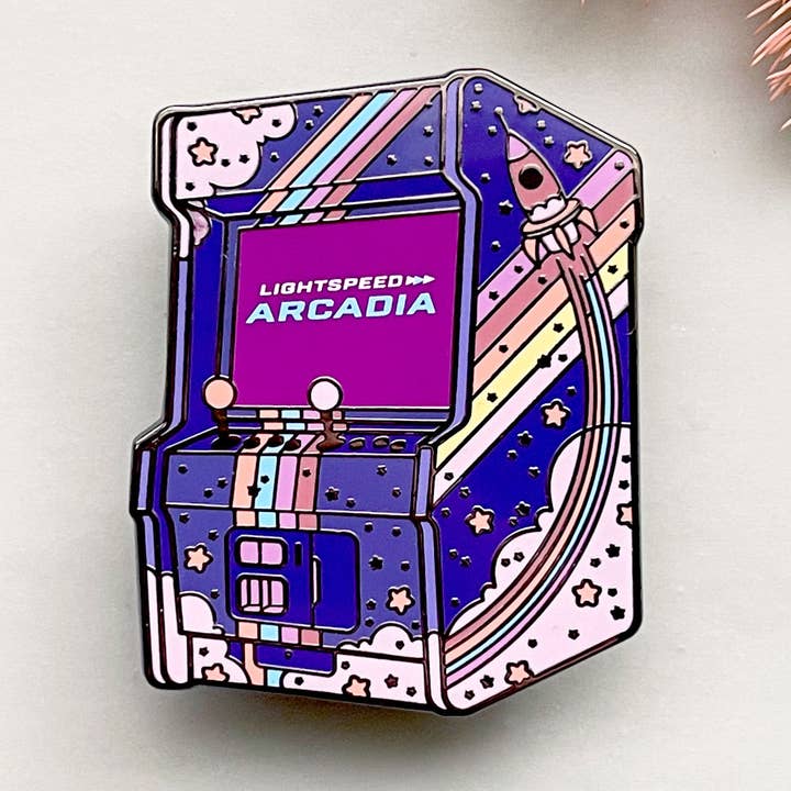 Light Speed Arcadia Enamel Pin for wholesale by Alum and Ink