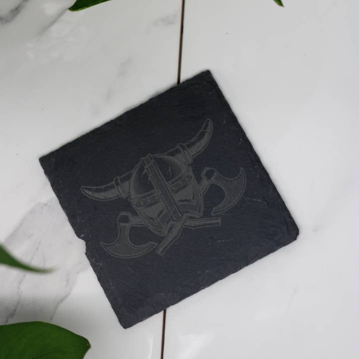 Three Witches Tea Shop – wholesale Coasters – Viking Helmet Slate Coaster