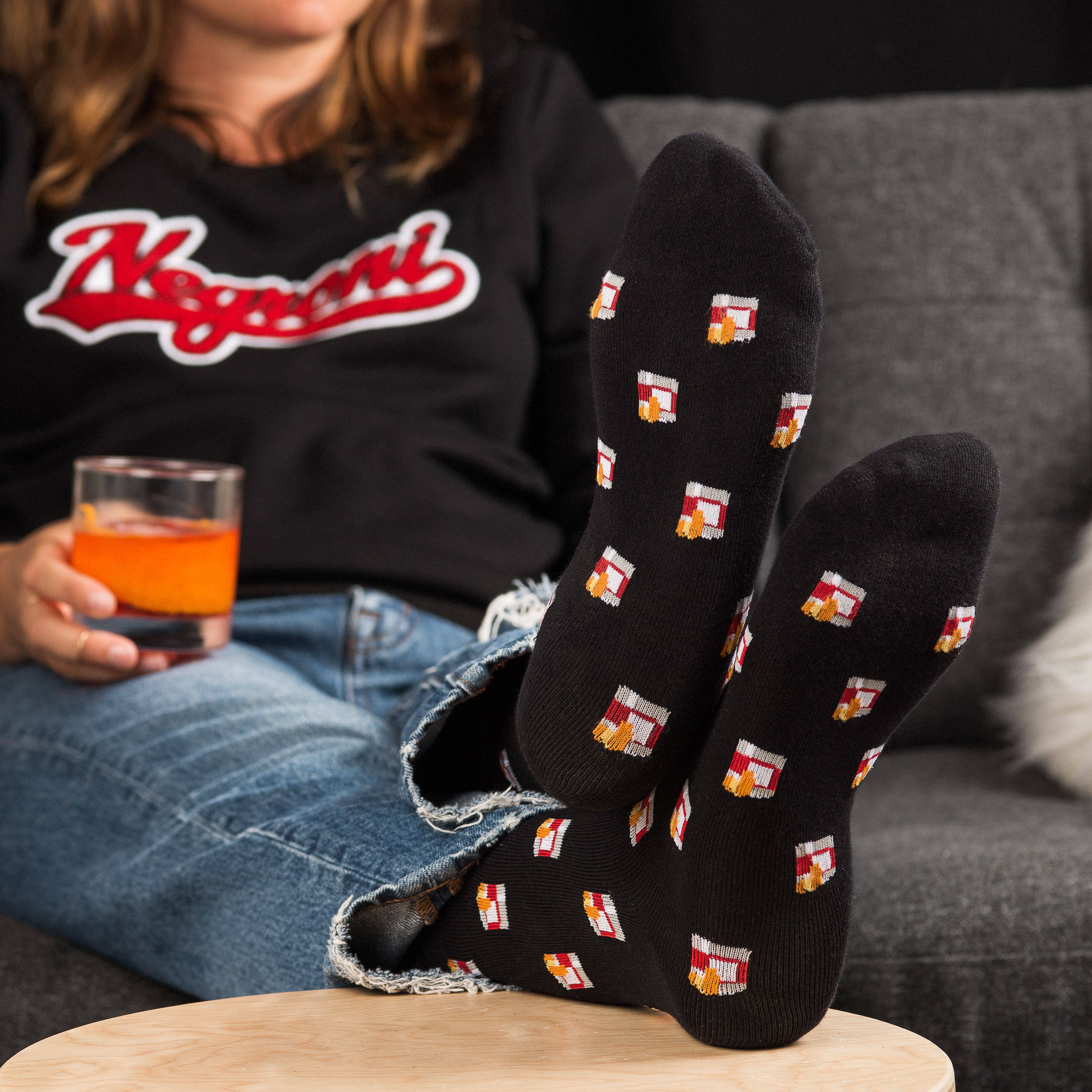 Love & Victory - Wholesale Socks - Unisex - Unisex Negroni Cocktail Socks1