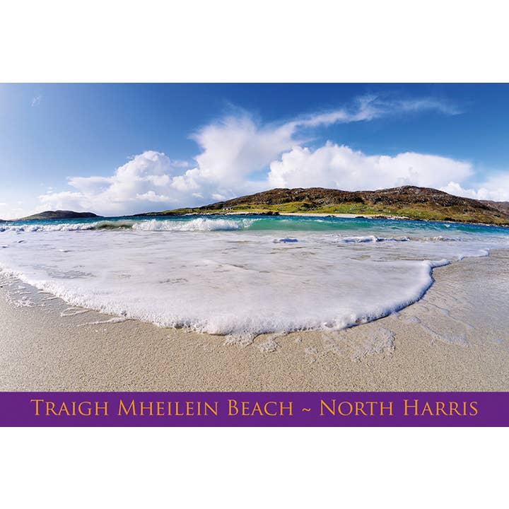 Cartolina piccola Traigh Mheilein Beach per la vendita all'ingrosso da parte di Island Blue Publishing