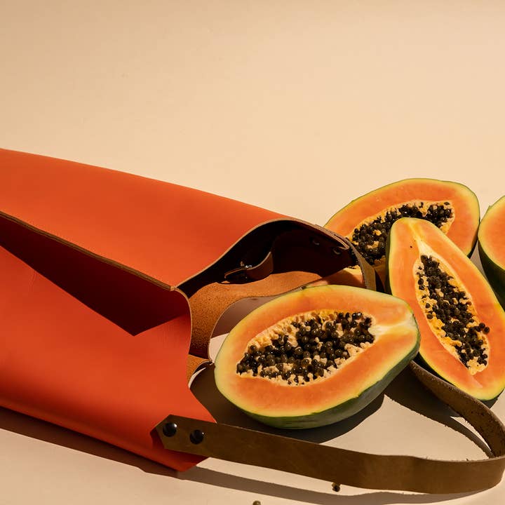 REMOVED BRAND - Wholesale Tote Bag - Women's - Leather Wedge Tote 16inch Papaya orange8