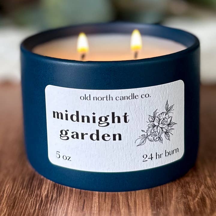 Midnight Garden - Bougie en céramique à base de mélange de soja de 5 oz pour la vente par Old North Candle Co
