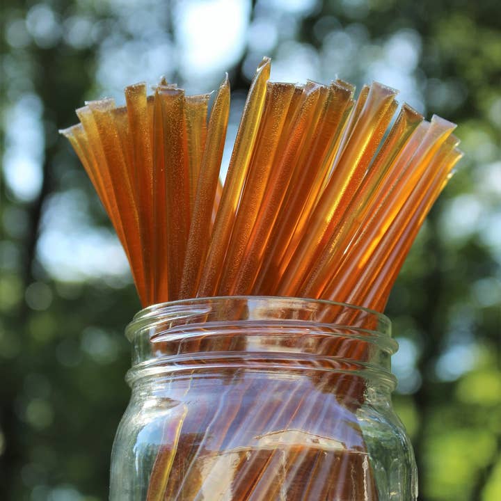 100 Pure Raw Wildflower Honey Sticks for wholesale by Happy Honey Bee Co.