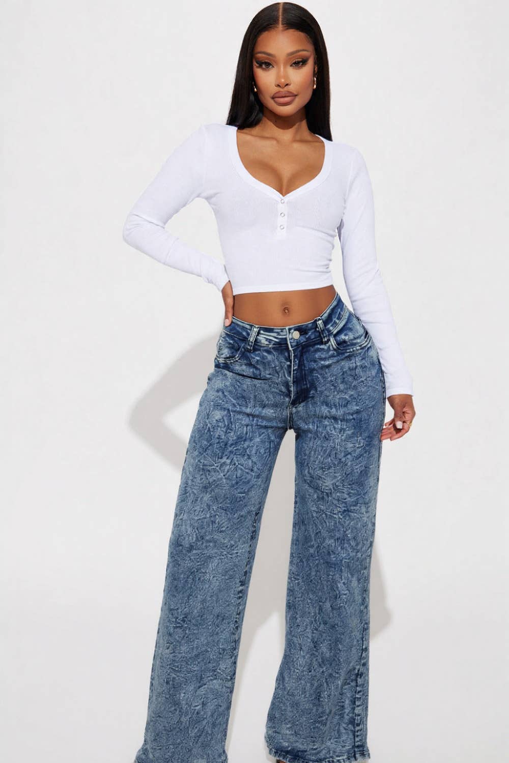 WIDE LEG DENIM JEANS for wholesale on Faire1