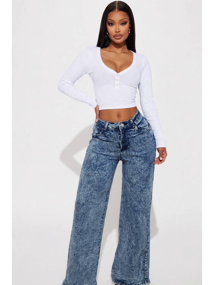 WIDE LEG DENIM JEANS for wholesale on Faire1