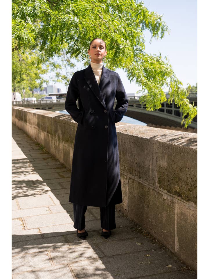 Attentif Paris - Wholesale Coat - Women's - Extra-long oversized hand-sewn wool blend coat52