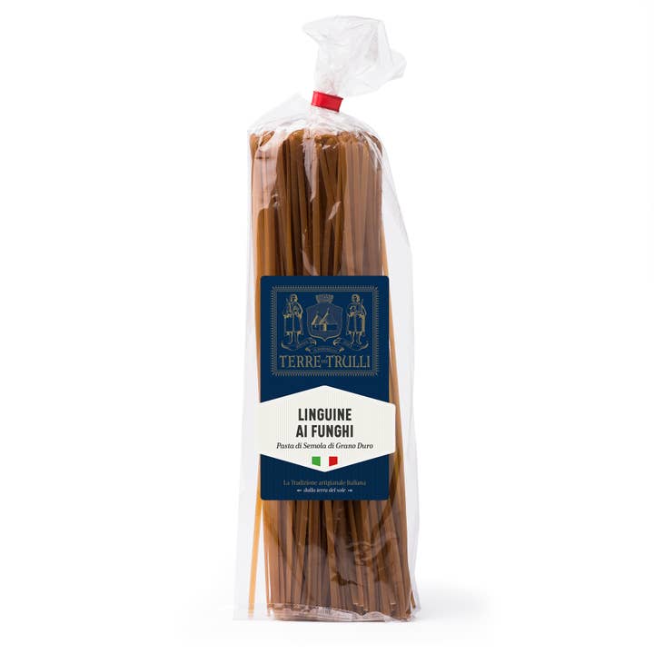 Terre dei Trulli – Engroshandel Pasta – Håndværksmæssig linguine med Porcini-svampe - Italiensk pasta