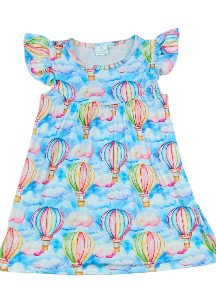 Hot Air Balloon Milk Silk Flutter Dress for wholesale by Great Lakes Kids Apparel