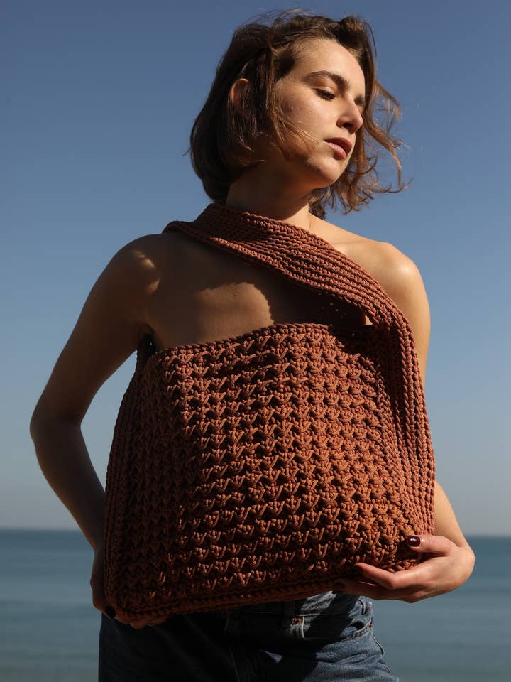 Virkkorg CABA – Handgjord korg 100% naturlig bomull för wholesale av LA FIBRE ARTISANALE