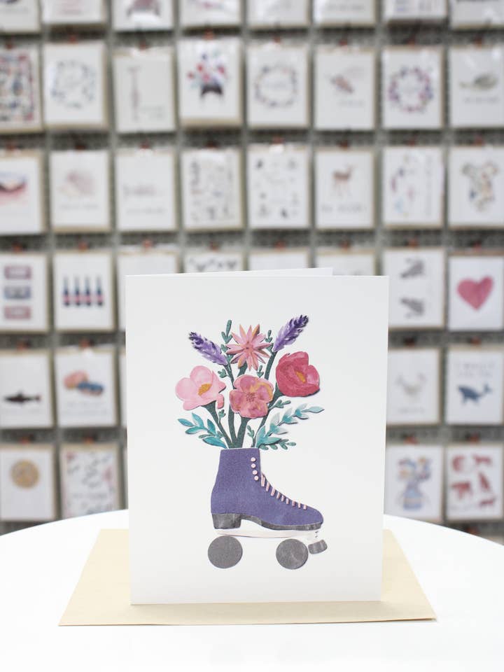 CutPaper Rollerskate Card for wholesale by Covered With Art