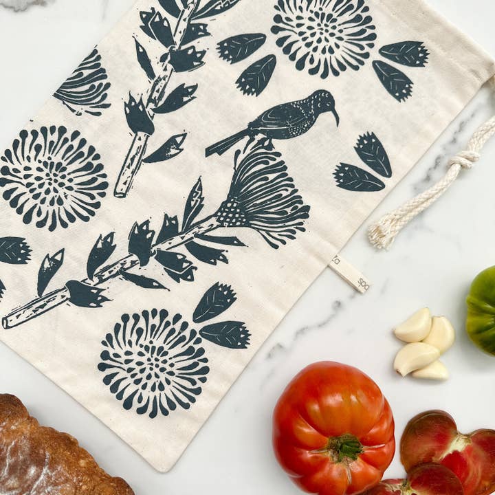 Halo Dish Covers - Wholesale Food Storage Wrap/Bag - Bread Bag reusable 100% organic cotton 9.5 inch x 16 inch wi