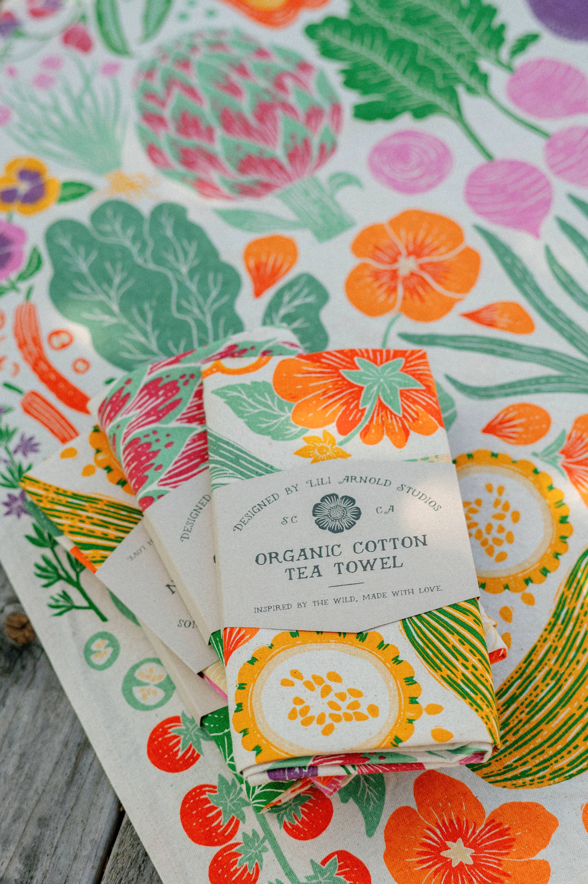 Lili Arnold - Wholesale Tea Towel - Organic Cotton Tea Towel - Veggie Garden6