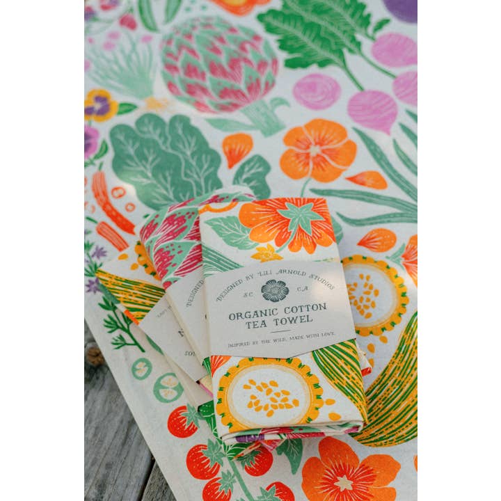 Lili Arnold - Wholesale Tea Towel - Organic Cotton Tea Towel - Veggie Garden6