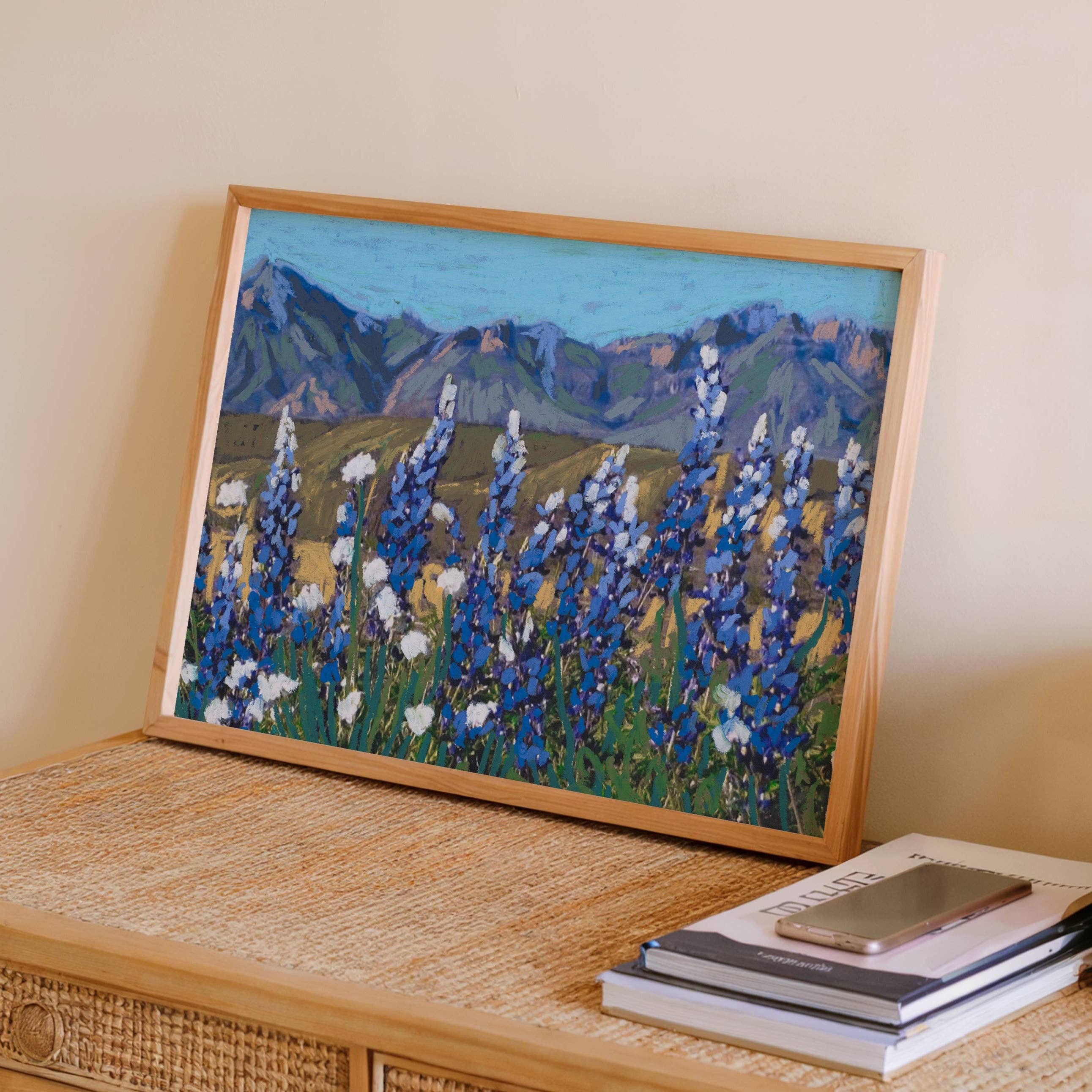 El Baker Art - Wholesale Art Print - Bluebonnets Big Bend National Park Art Print1