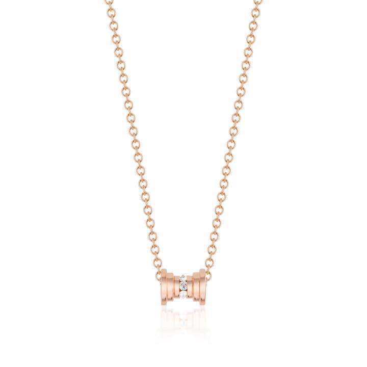 Collier Sablier Mini Gradué - Diamants Sertis à l'Envers - 14" - 18" pour la vente par C. GRASSI