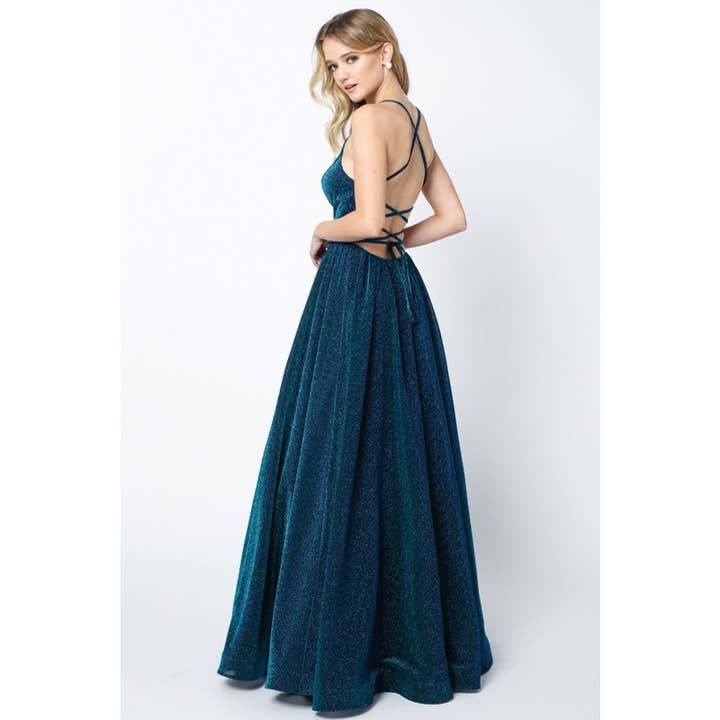 Juliet - Wholesale Gown - Women's - CRISS CROSS BACK BALL GOWN STYLE GLITTER PROM DRESS8