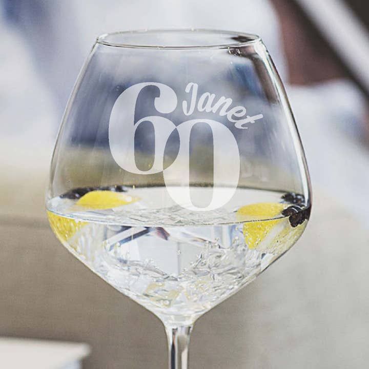60th Birthday Personalised Glass - Wine for wholesale by Becky Broome