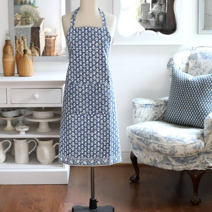 PACIFIC & ROSE TEXTILES - Wholesale Tea Towel - Kitchen Towel Charlotte Indigo, Set of 2