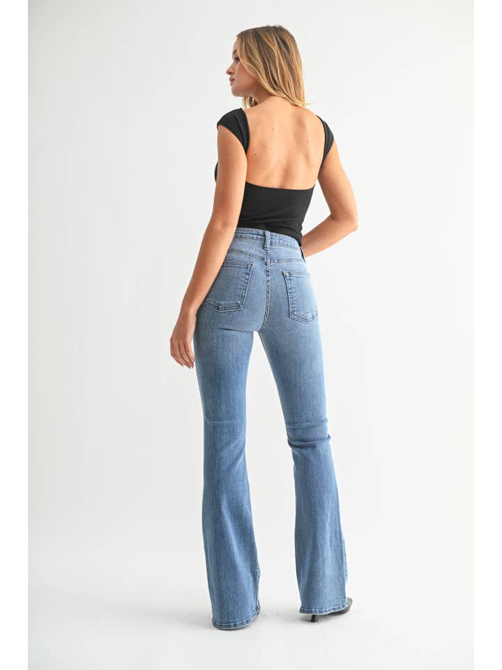JUST BLACK DENIM - Wholesale Jeans - Women's - BP218J - MED - Skinny Flare